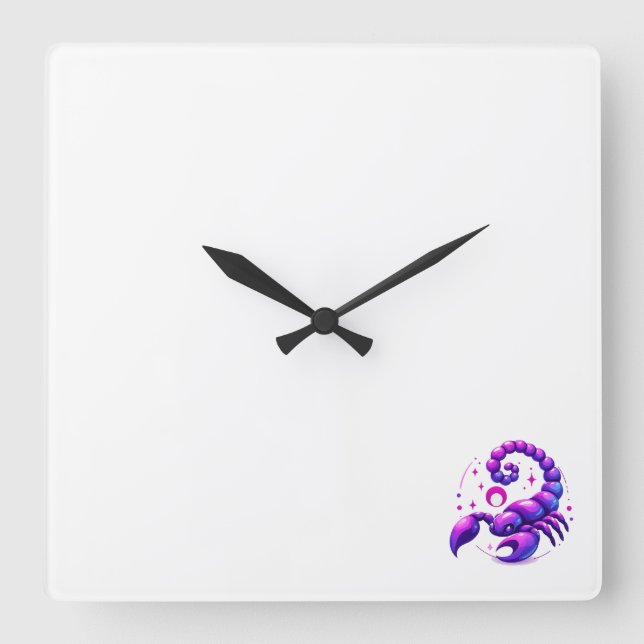 Wall Clock with zodiac scorpion symbol (Front)