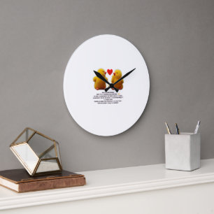 Wall clock "Yellow Poussin" - cute and fun