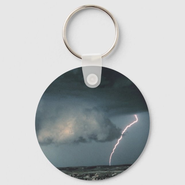 Wall cloud with lightning key ring (Front)