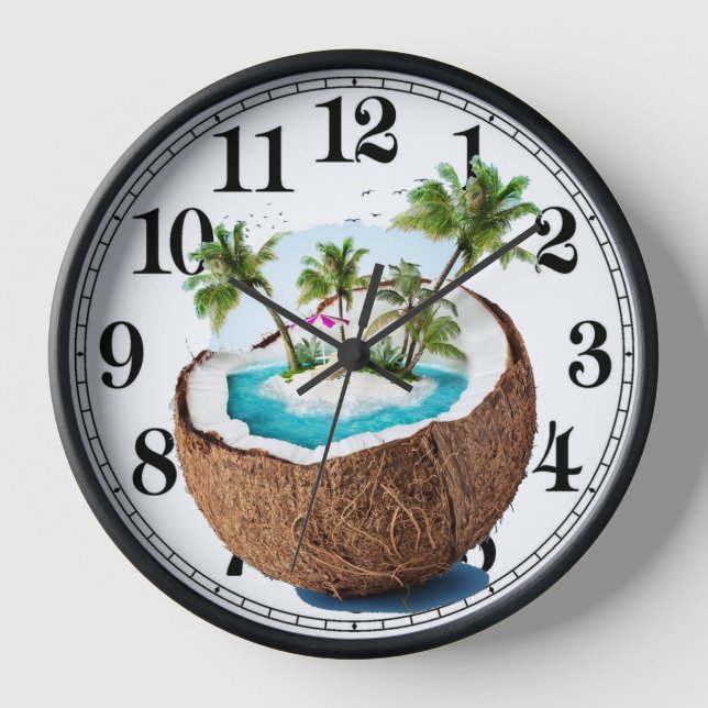 Wall Coconut Beach Clocks (Front)
