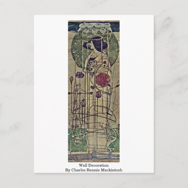 Wall Decoration By Charles Rennie Mackintosh Postcard (Front)