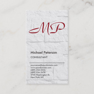 Wall Design Red Park Avenue Monogram Business Card