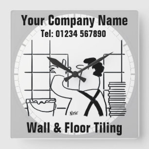 Wall & Floor Tiling Cartoon Square Wall Clock