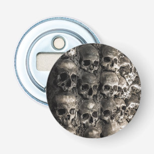 Wall Full Of Skulls And Bones In The Bone Chapel Bottle Opener