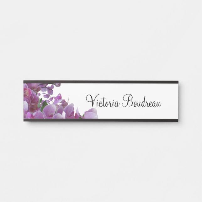 Wall Hanging Name Plate Orchids in Purple Lavender (Front)