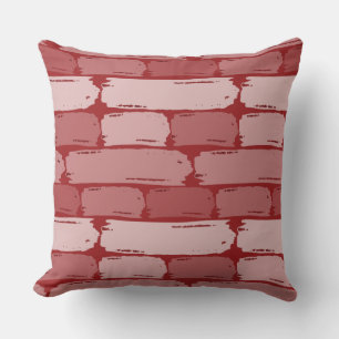 Wall in Shades of Red Throw Pillow