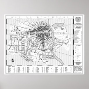 Wall Map Of Blackross Town Poster