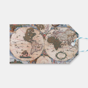 Wall Map of the World By Cornelis Danckerts Gift Tags
