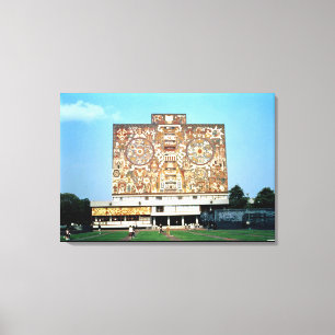 Wall mosaic on the facade of the Central Library Canvas Print