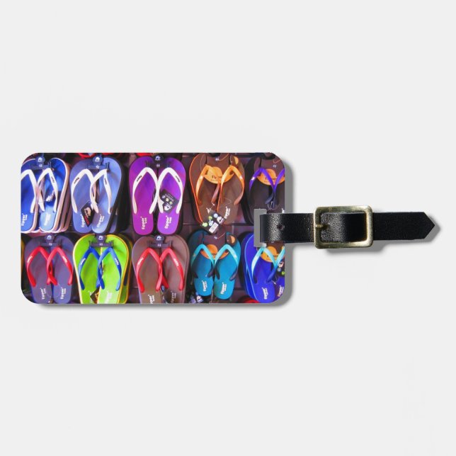 Wall of Flip Flops Luggage Tag (Front Horizontal)