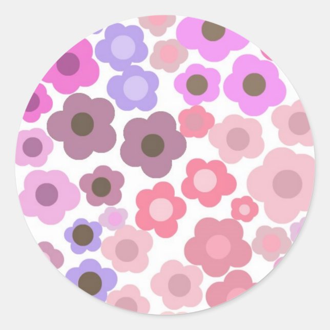 Wall of Flowers Classic Round Sticker (Front)