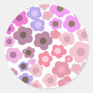 Wall of Flowers Classic Round Sticker