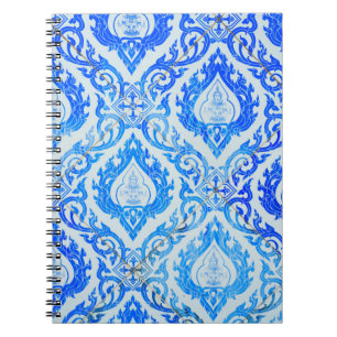wall of the church is decorated with ceramic tiles notebook