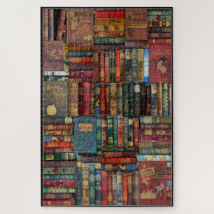 WALL OF VINTAGE BOOKS JIGSAW PUZZLE