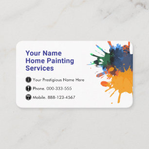 Wall Paint Splatter Home Painting Painter Business Card