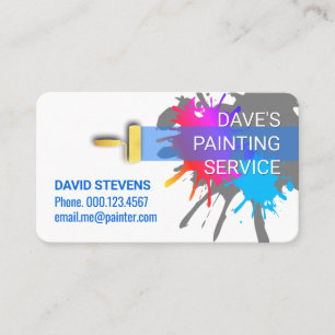 Wall Paint Splatter Painter Service Business Card