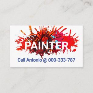 Wall Paint Splatter Painting Service Business Card