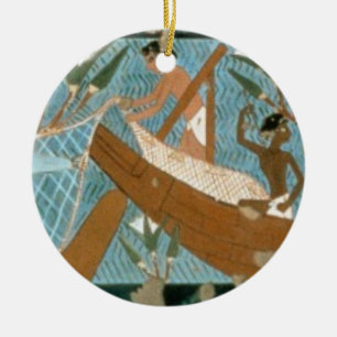 Wall painting from the tomb of Ipuy, Thebes, depic Ceramic Tree Decoration
