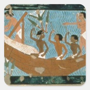 Wall painting from the tomb of Ipuy, Thebes, depic Square Sticker