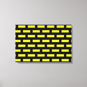 Wall Pattern Black and Yellow Canvas Print