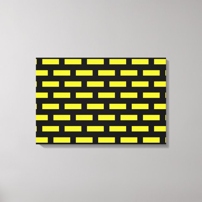 Wall Pattern Black and Yellow Canvas Print (Front)