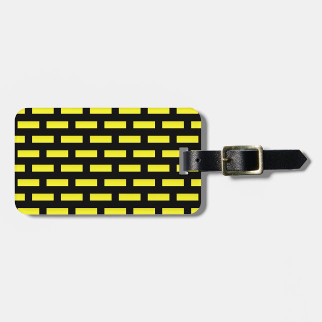 Wall Pattern Black and Yellow Luggage Tag (Front Horizontal)