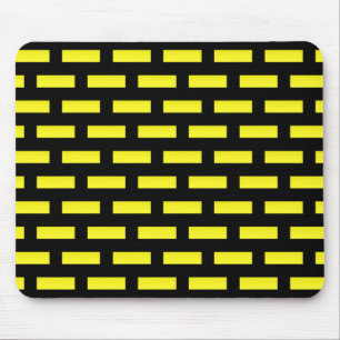 Wall Pattern Black and Yellow Mouse Mat