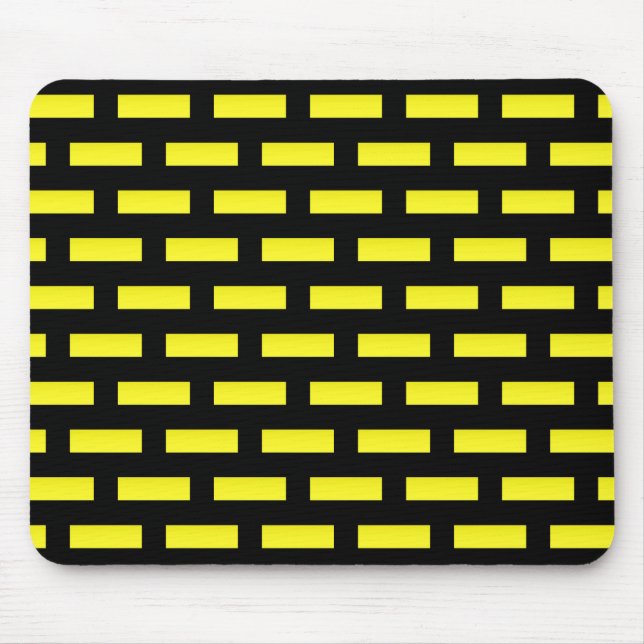 Wall Pattern Black and Yellow Mouse Mat (Front)