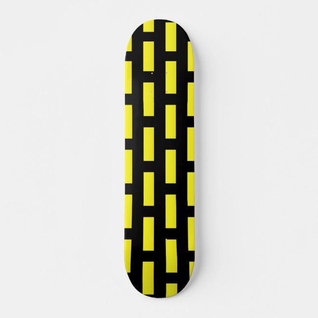 Wall Pattern Black and Yellow Skateboard (Front)