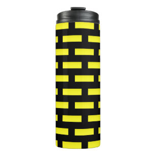 Wall Pattern Black and Yellow Thermal Tumbler