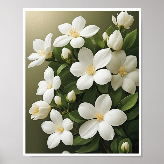 Wall Poster Beautiful Jasmine Flower Poster Decor (Front)