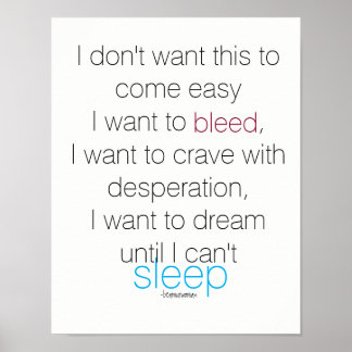 Wall Poster Inspirational Quotes I Want to Dream