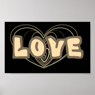 Wall Poster with Love and Heart Images