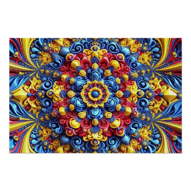 Wall poster with Romanian Colours Design (Front)