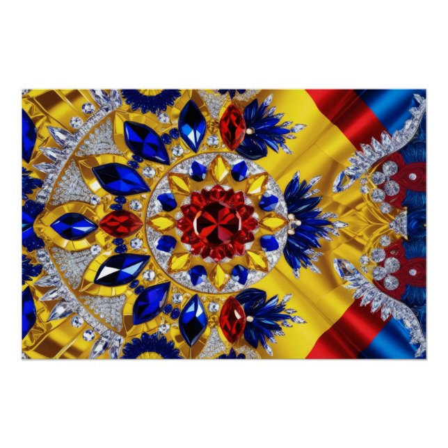 Wall poster with Romanian Colours Design (Front)