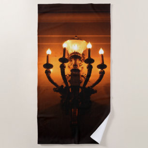 Wall Sconce Antique Aesthetic  Beach Towel
