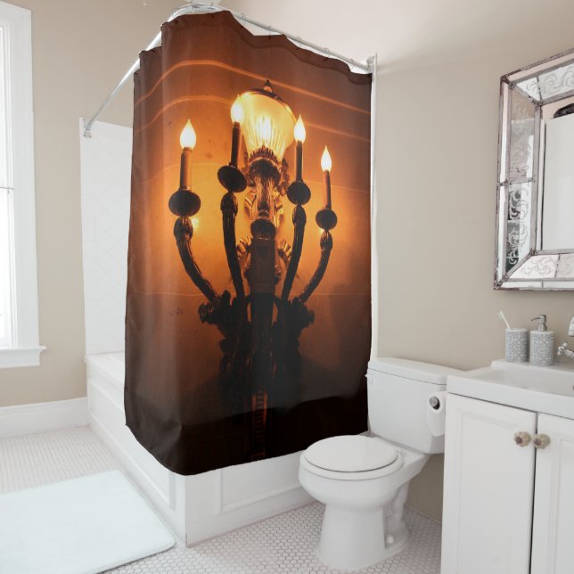 Wall Sconce Antique Aesthetic  Shower Curtain (In Situ)
