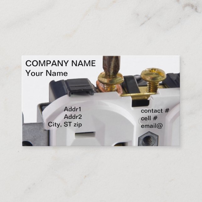 wall socket business card (Front)