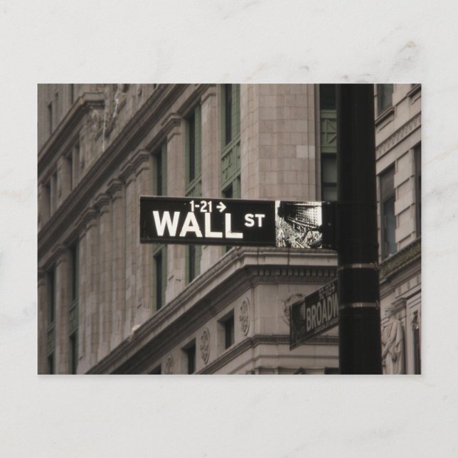 Wall St New York Postcard (Front)