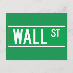 Wall St., New York Street Sign Postcard