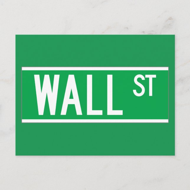 Wall St., New York Street Sign Postcard (Front)