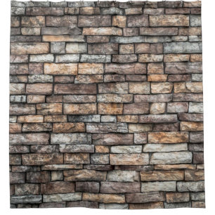 Wall stone wall brick wall shower curtain