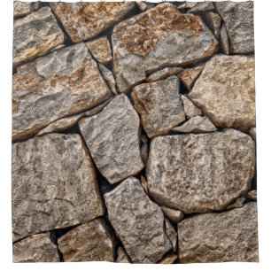 Wall stones masonry rocks shower curtain