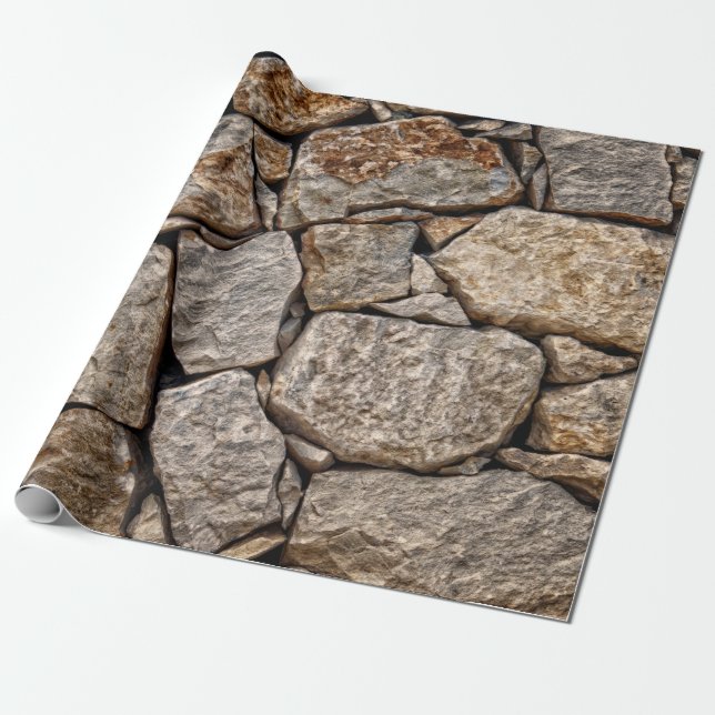 Wall stones masonry rocks wrapping paper (Unrolled)