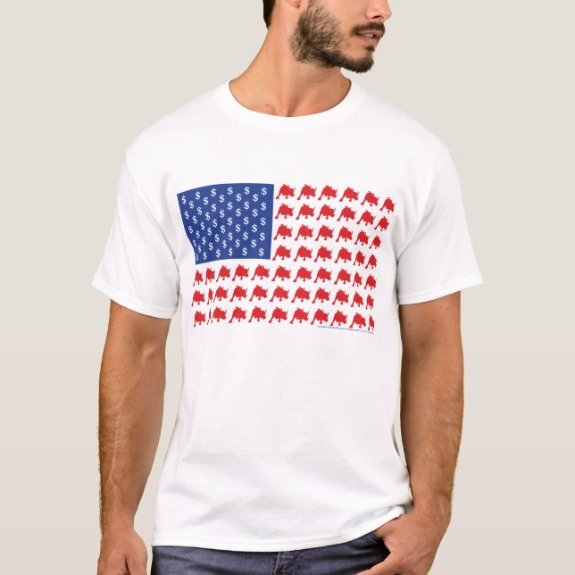 Wall Street American Flag T-Shirt (Front)