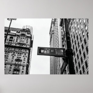 Wall Street Black and White Poster