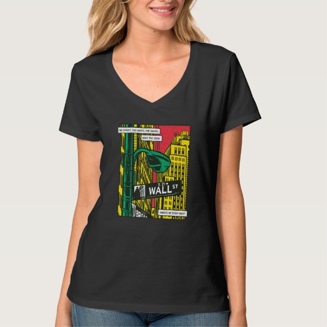 Wall Street Buildings Arcitecture T-Shirt (Front)