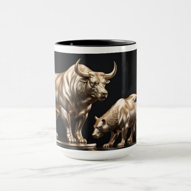 Wall Street Bull and Bear Mug (Center)