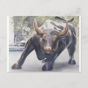 Wall Street Bull by Paul Jackson Postcard