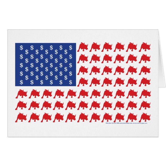 Wall Street Bull Market American Flag (Front Horizontal)